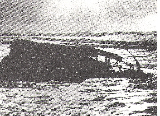 A shot down Heinkel just offshore