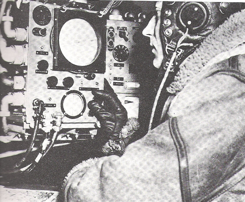 Lancaster navigator and his H2S display unit